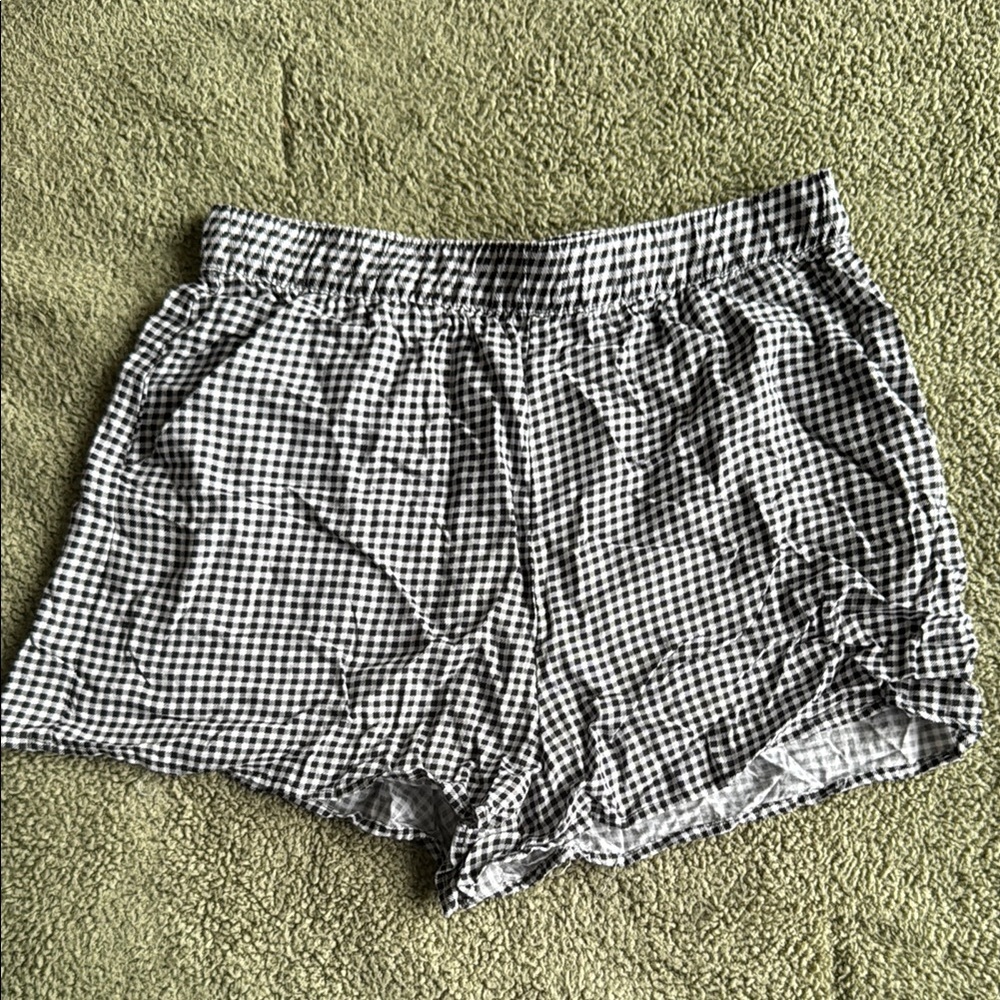 H&M - Black and White Checkered Shorts